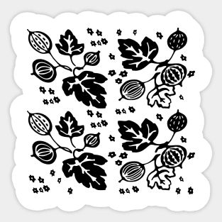 Vintage Pyrex Pattern - Gooseberry (Black) Sticker